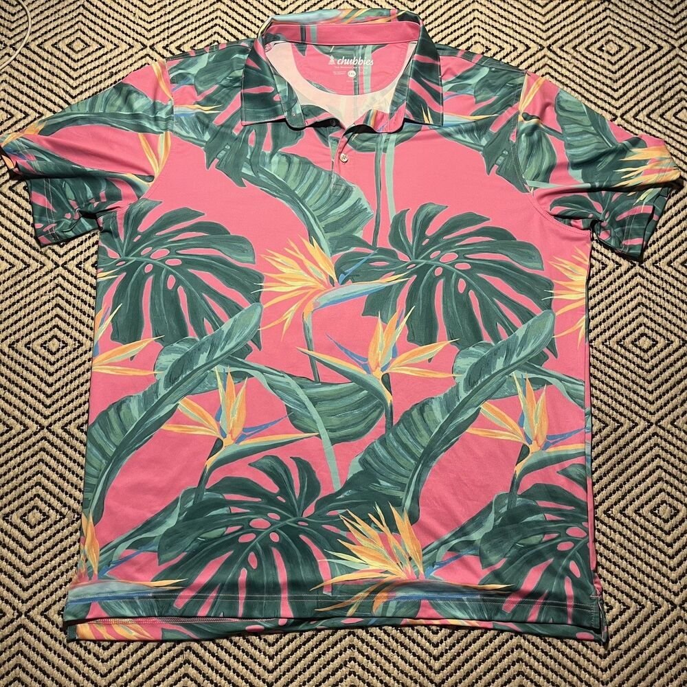 Chubbies Performance Lightweight Polo Birds Of Paradise Shirt  XXL UPF 50
